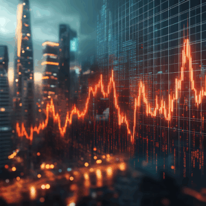 city skyline with market performance