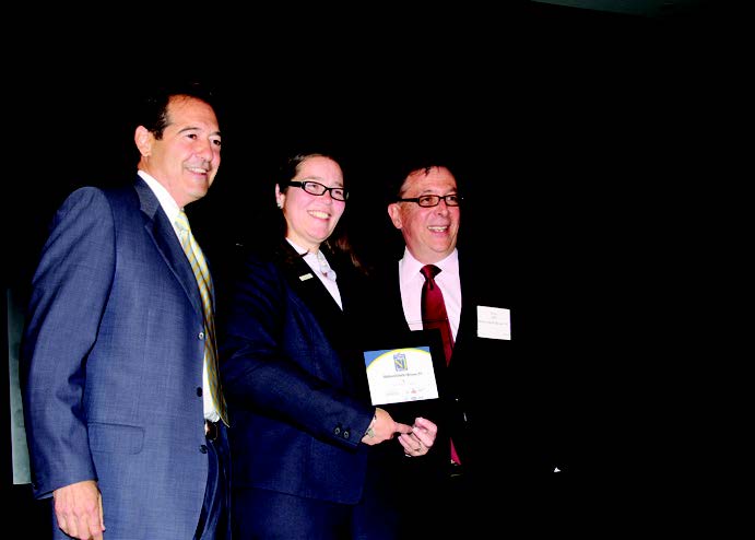 Tom Suarez (left) and Andy Vitale (right), WS+B Partners, accepting the NJBIZ award for Best Places to Work in New Jersey.