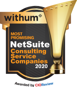 Image of Most Promising NetSuite Consulting Service Companies 2020 award.