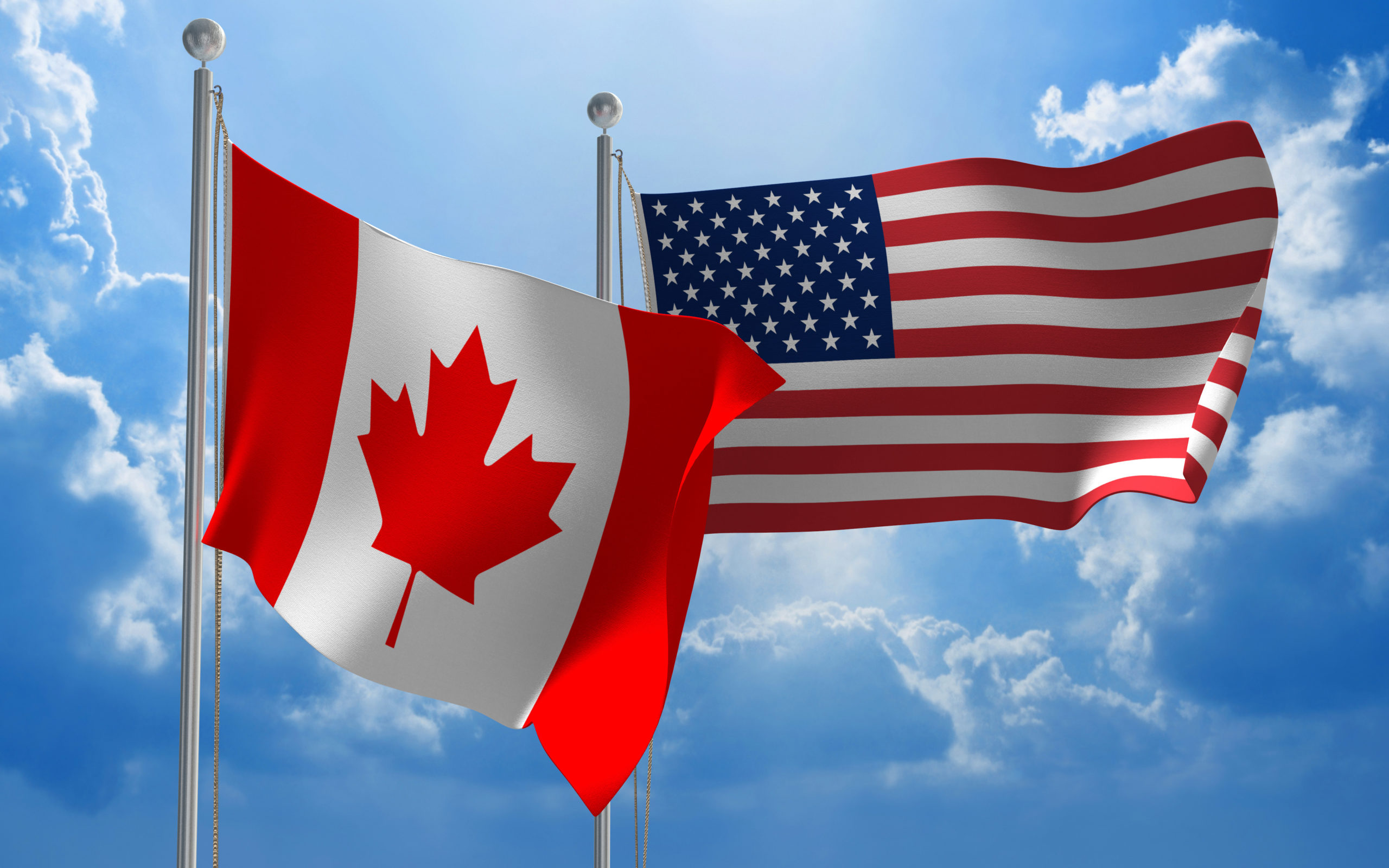 Canada and United States flags