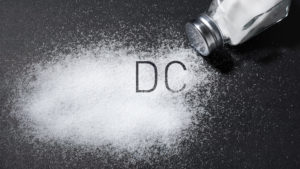 Salt shaker with DC, representing the District of Columbia.