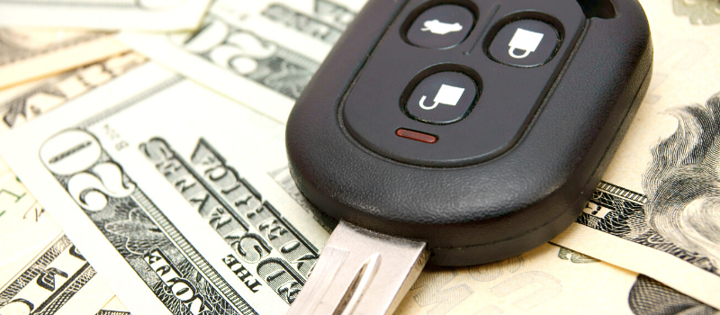 car key and money