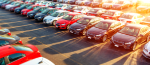 cars in dealership lot