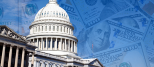 us capitol with us money background