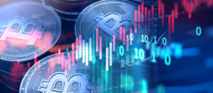 Bitcoin on financial graph background