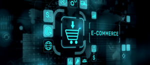 E-commerce business online digital internet shopping concept on virtual screen.