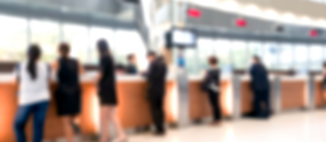 Customer transaction at bank counter