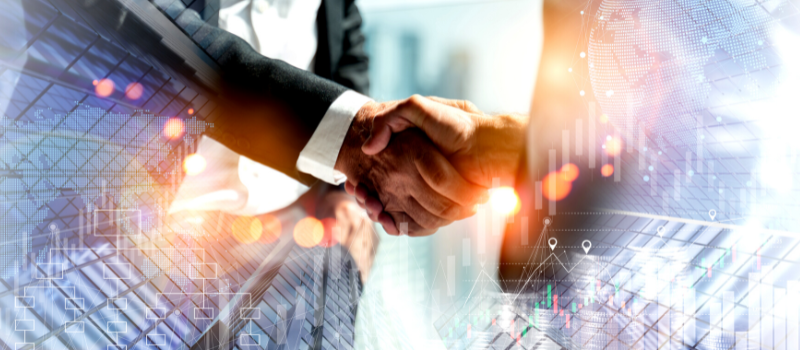 Businessman handshake for teamwork of business merger and acquisition