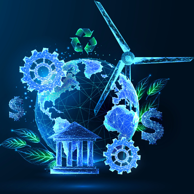 Environmental, Social and Governance (ESG) icons.