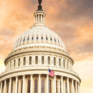 us capitol with a dramatic sky