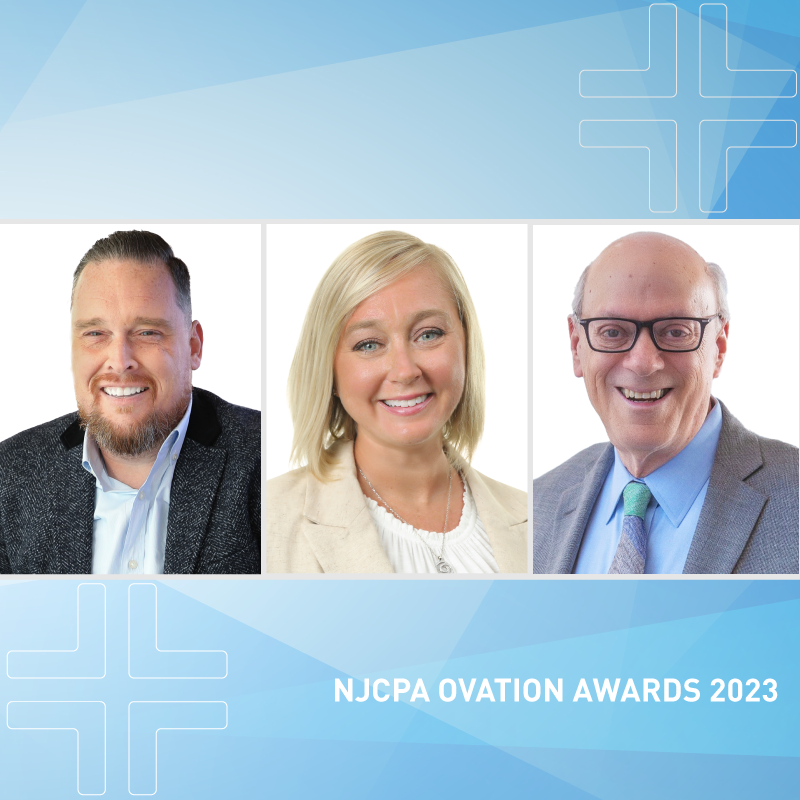 Bill Bradshaw, Lauren Naples and Ed Mendlowitz NJPCA Ovation Award.
