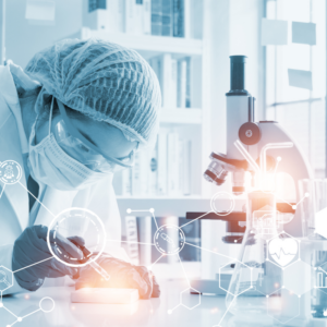 scientist using equipment in the laboratory for research