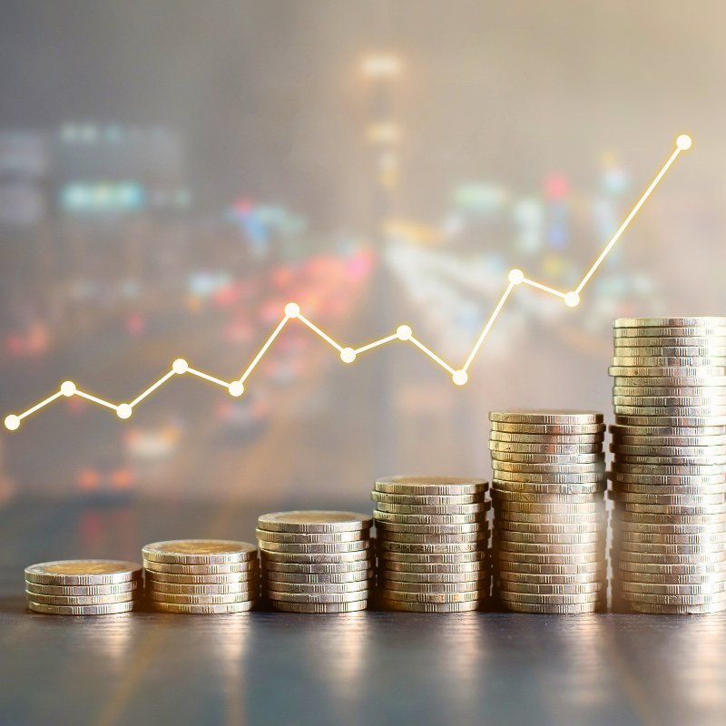 Crypto coins with a tech background.