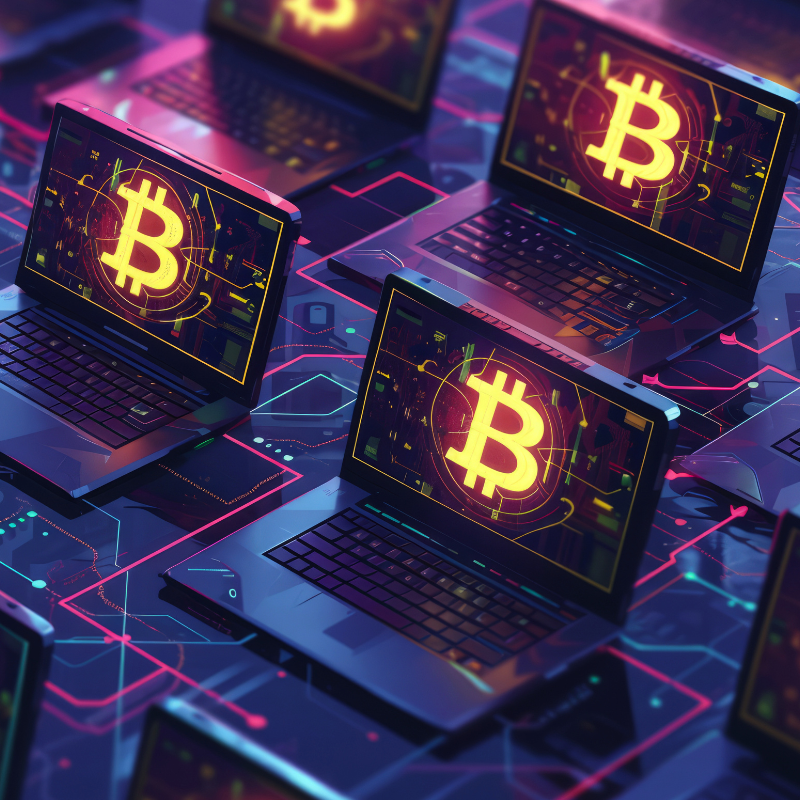 An illustration representing Bitcoin and cryptocurrency.