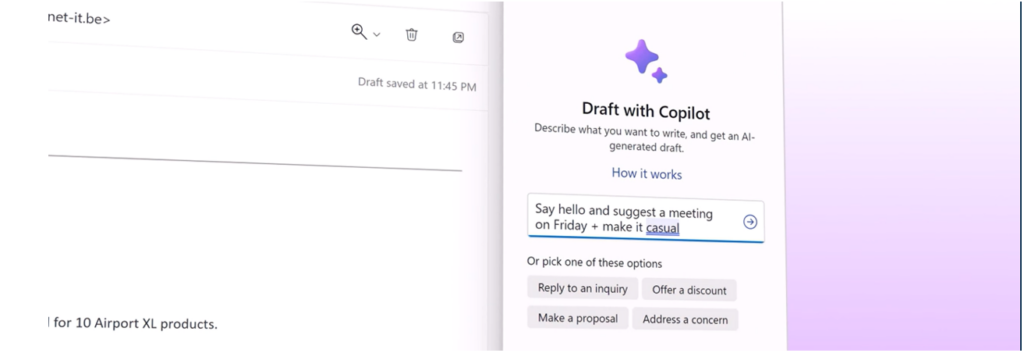 draft with microsoft copilot