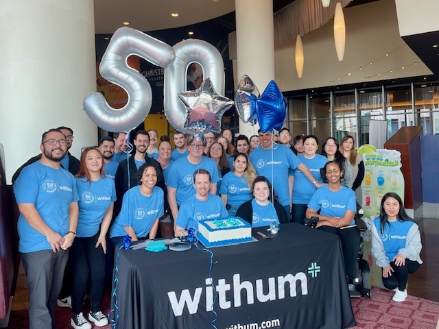 Withum's Los Angeles office, 50 year celebration with happy team members.