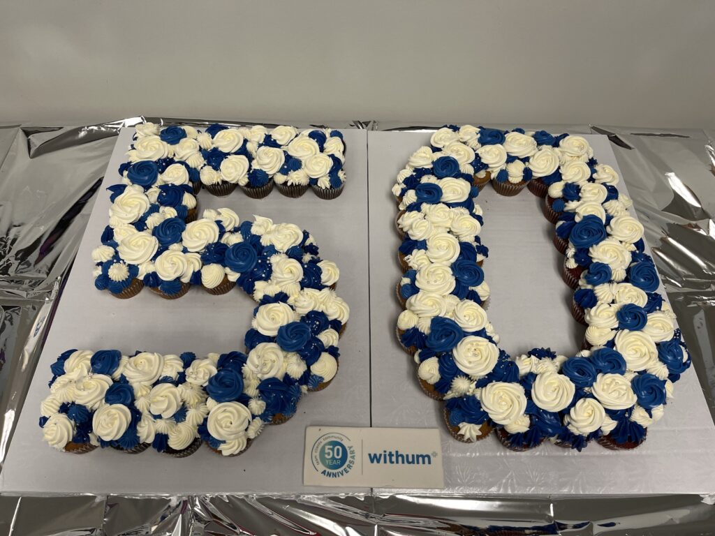 Withum's 50 year celebration cupcake cake.