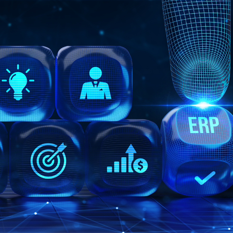 Business, Technology, Internet and network concept. Enterprise resource planning ERP concept. 3d illustration