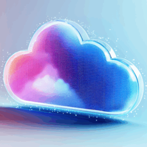 AI-driven cloud computing front view automating document processing with intelligent algorithms sci-fi tone Colored pastel