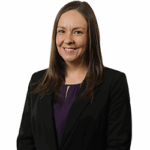 Profile headshot of Laura Riso in a black suit coat.