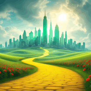 emerald city and yellow brick road