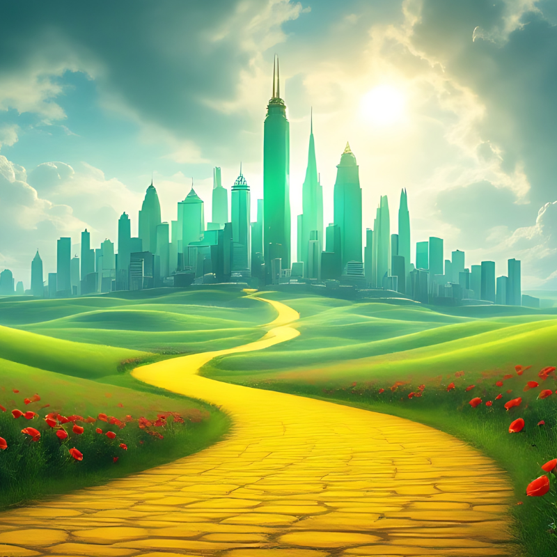 emerald city and yellow brick road