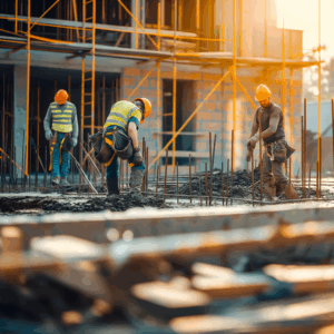 workers on a construction site
