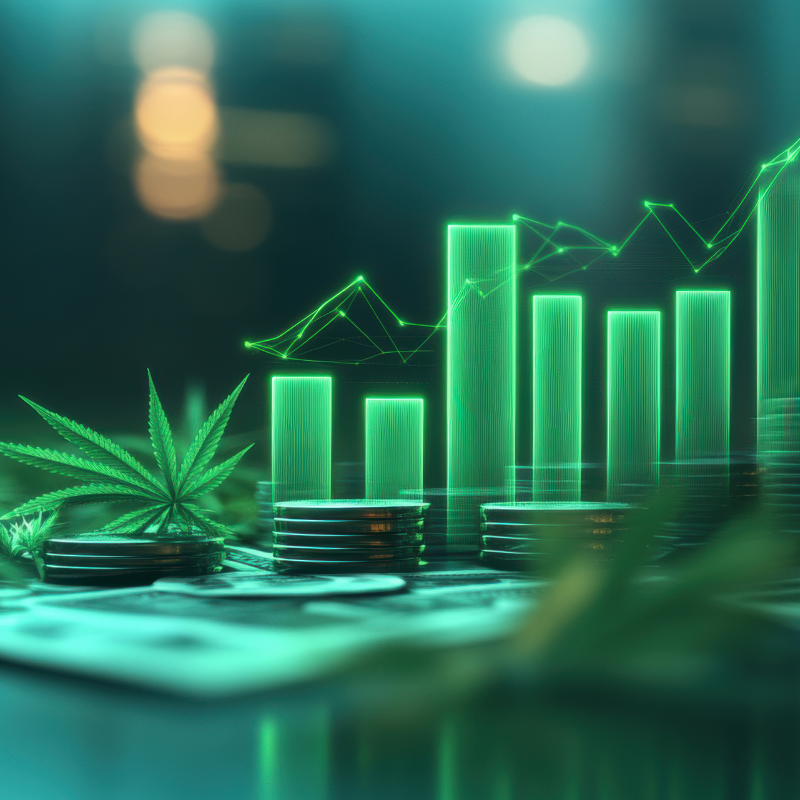 financial-themed illustration representing cannabis market