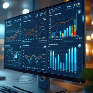 Dynamics 365 Business Central Reporting and Dashboards on a computer screen