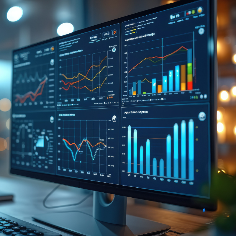 Dynamics 365 Business Central Reporting and Dashboards on a computer screen