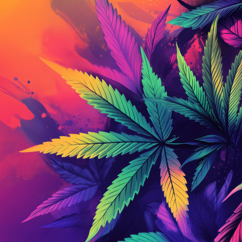 artistic image of cannabis leaves