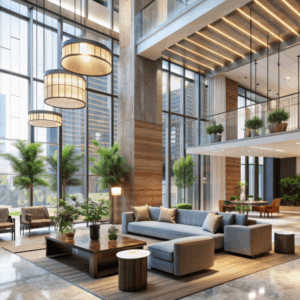 hotel interior, hotel lobby