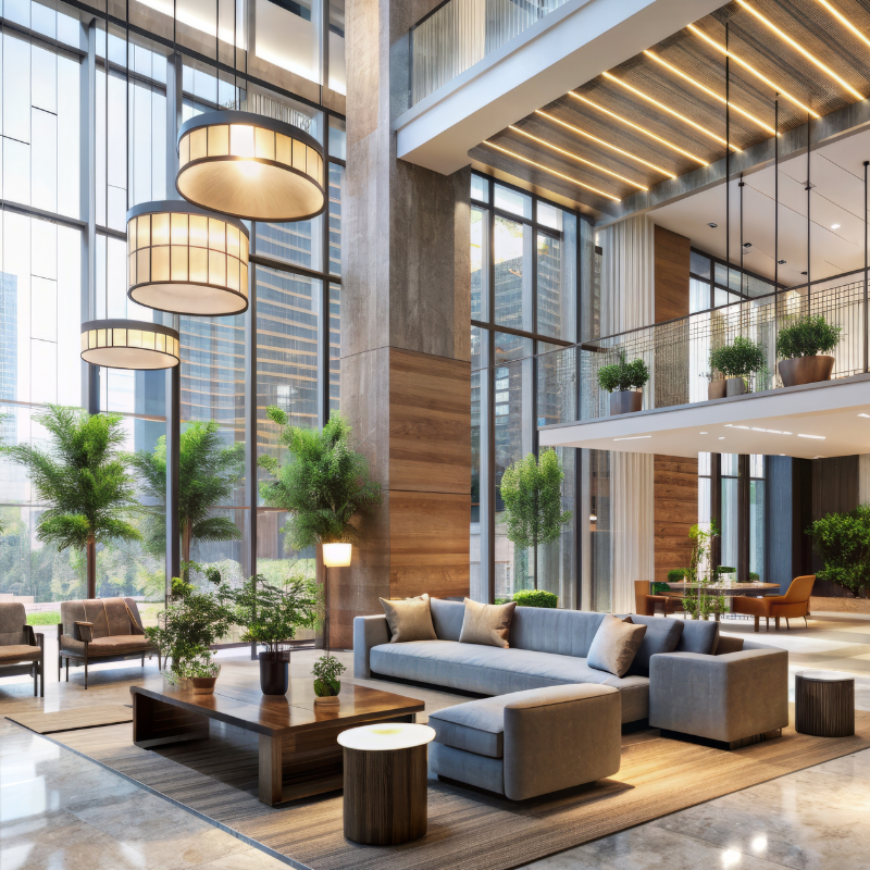 hotel interior, hotel lobby