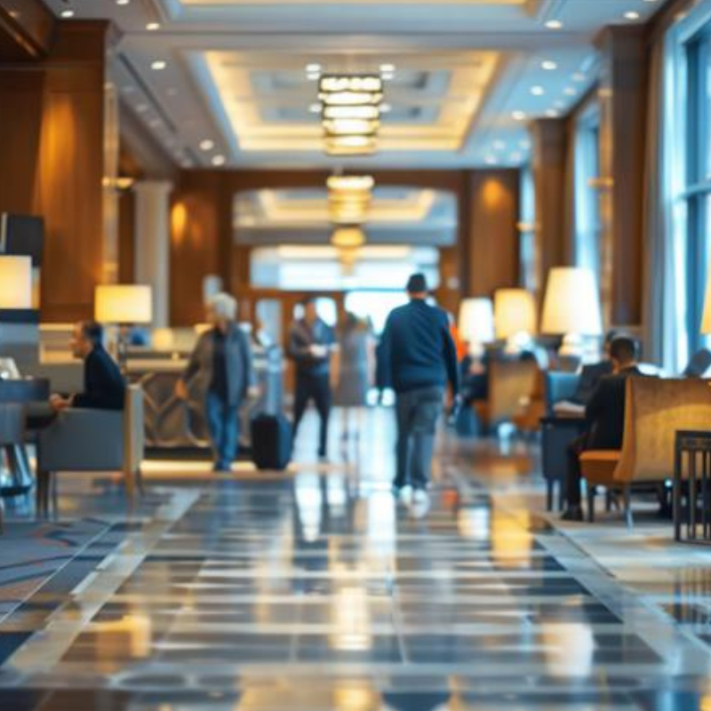 busy hotel lobby