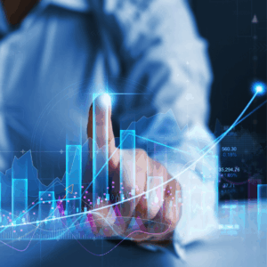 Graph in the growth and development of year -end close process. Profitable business, financial growth and redflags to avoid