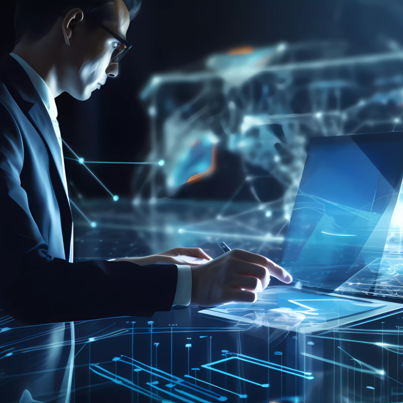 businessman using artificial intelligence