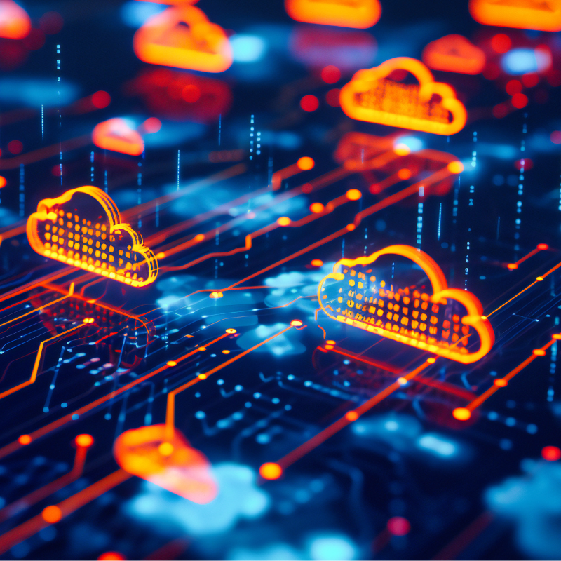 digital cloud computing concept