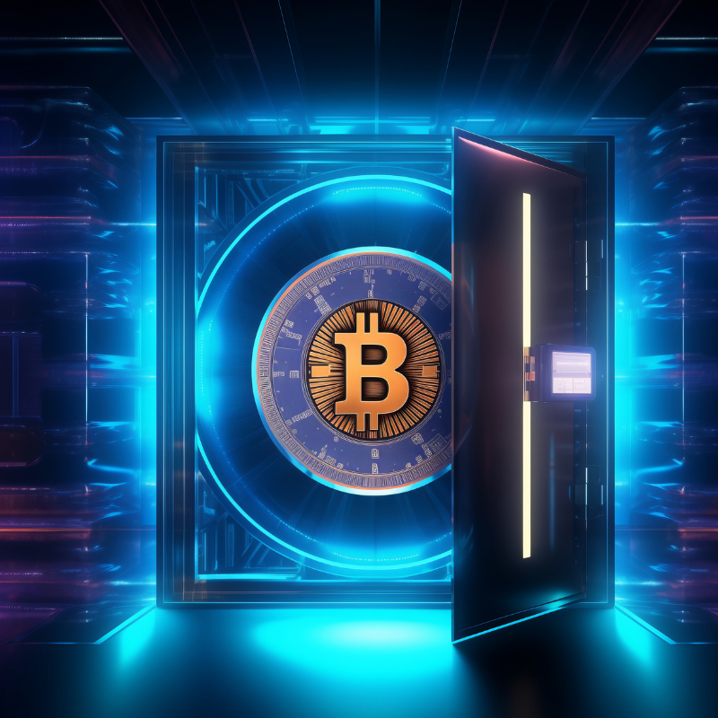 digital safe holding bitcoin, crypto assets