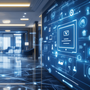 An AI powered system optimizing hotel management by analyzing guest data, AI-assisted booking optimization, and real-time customer service for better hospitality experiences.