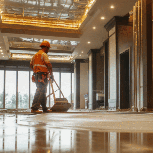 A construction supervisor overseeing the renovation for a high-end hotel lobby.