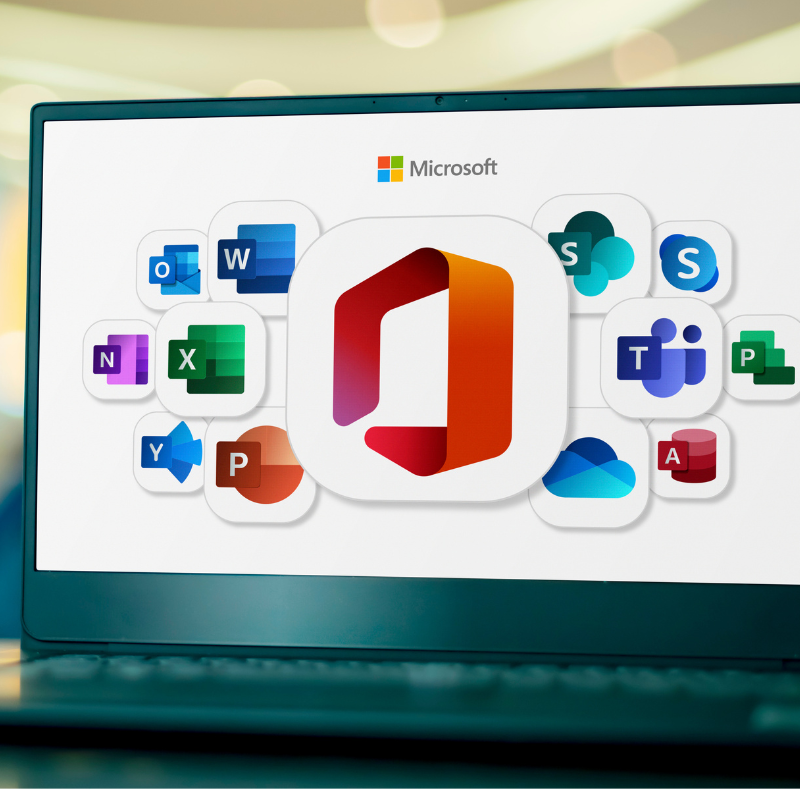 Digital Conference Microsoft 365 computer with icons