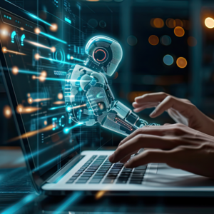 man using AI or artificial intelligence