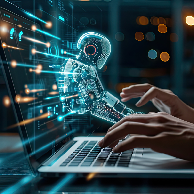 man using AI or artificial intelligence