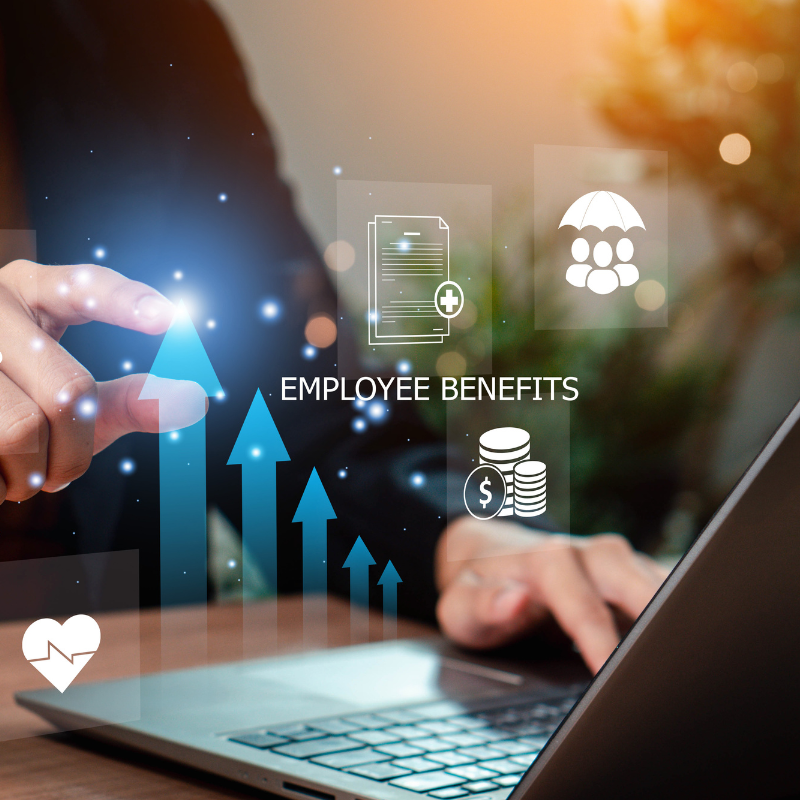 Employee benefits options on digital interface.