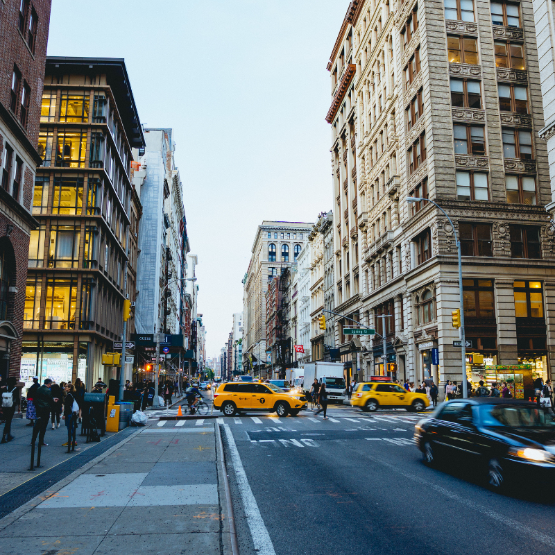 a busy street in new york city.