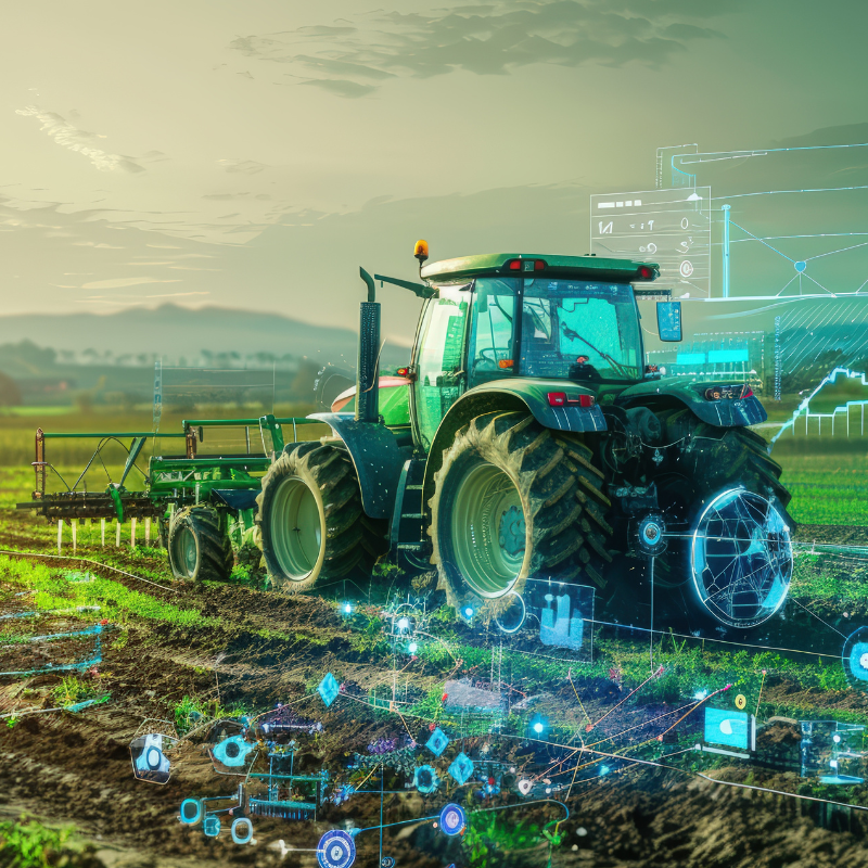 Advanced sensors for crop monitoring and precision agriculture, showcasing the concept of smart farming and technology integration in modern agriculture.