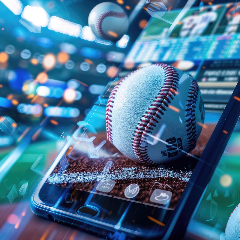 placing digital sports bets on a baseball game.