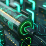 green glowing cleantech product