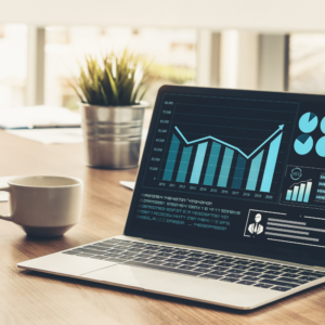 personal and business financial information on a laptop