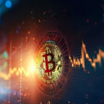 bitcoin mining, trading chart, cryptocurrency illustration